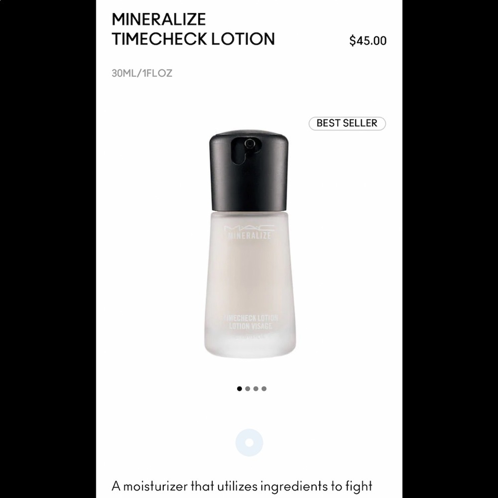 Mac mineralize timecheck lotion visage